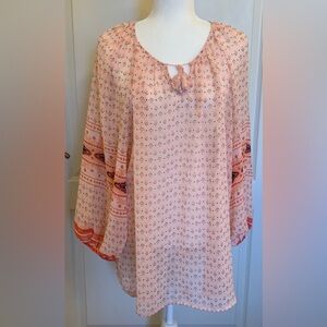Liz Claiborne - Semi-Sheer Blouse in Coral Pink - XXLT